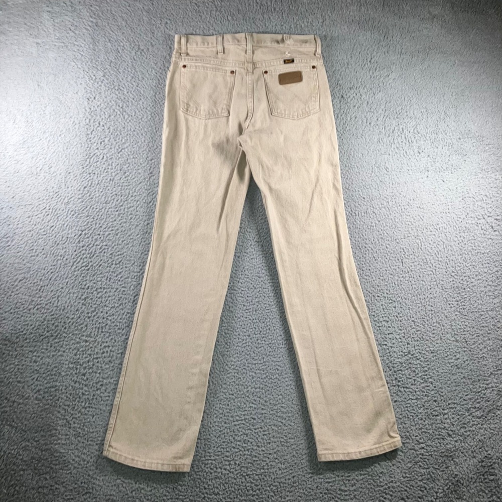 Wrangler Cowboy Cut Jeans Mens 31x34 Tan Retro Workwear Slim Straight 936TAN